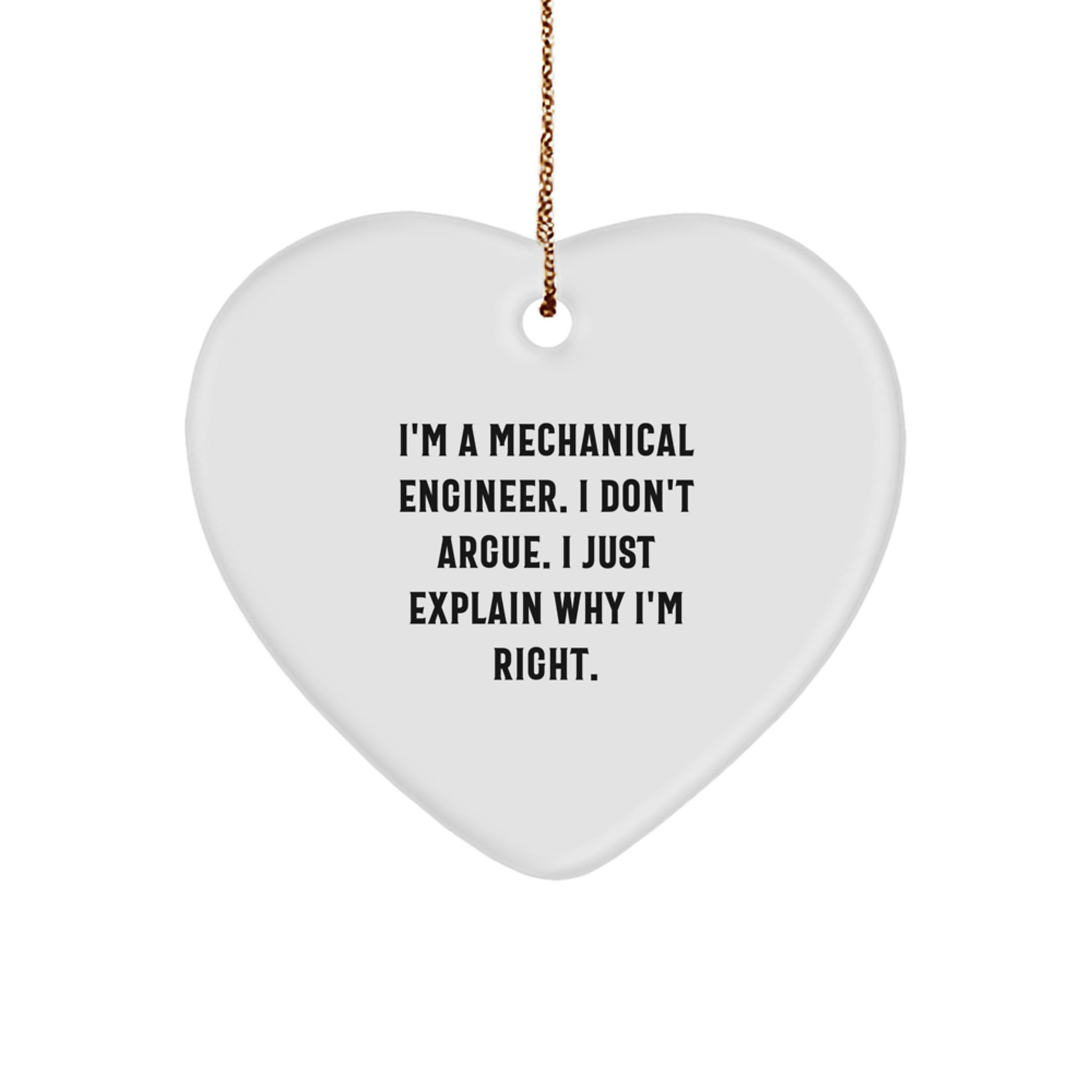 Heart Ornament for a Best Friend Mechanical Engineer Christmas Gift - Image 1
