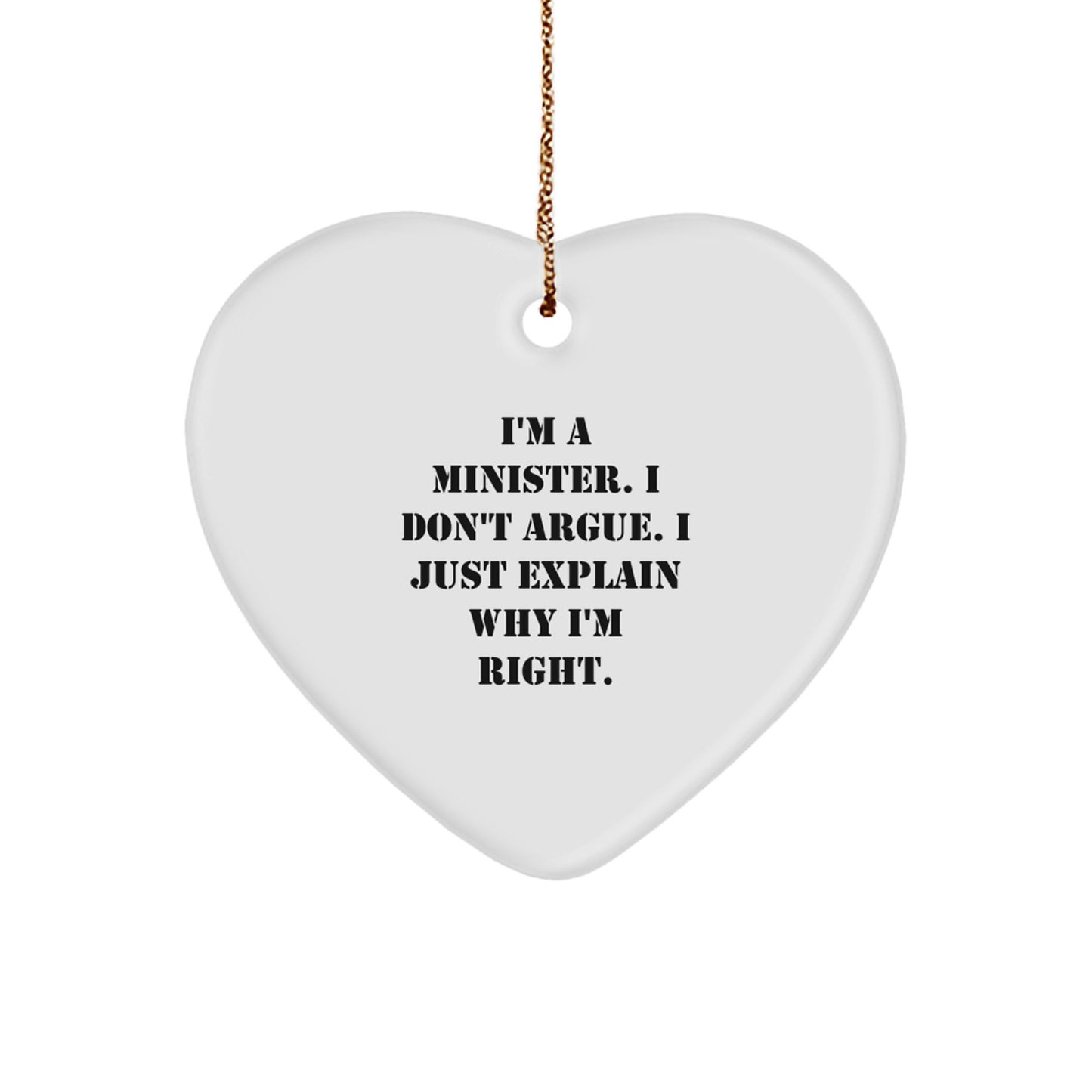 Witty Minister Novelty Bright Christmas Ornament for Friends Gift - Image 1