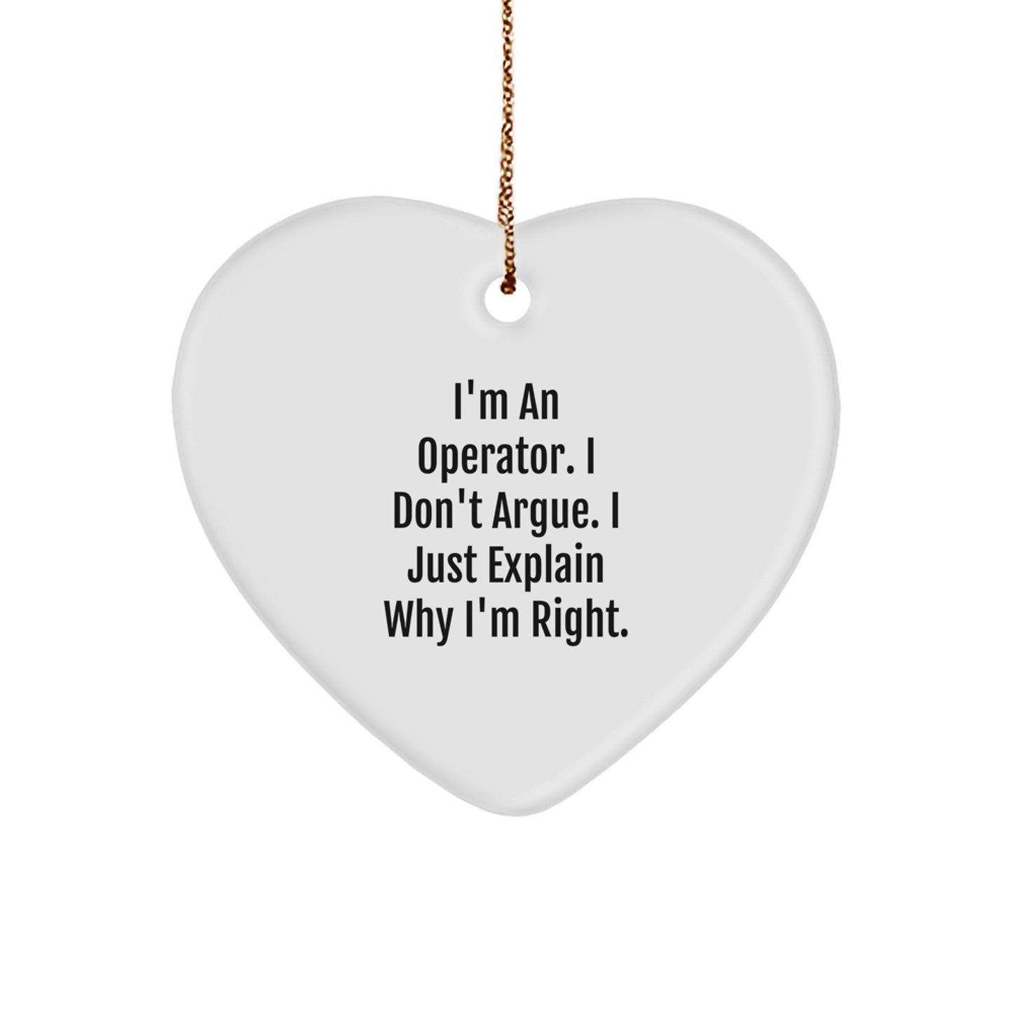 Operator Heart Ornament for Family Treasure Christmas Gift - Image 1