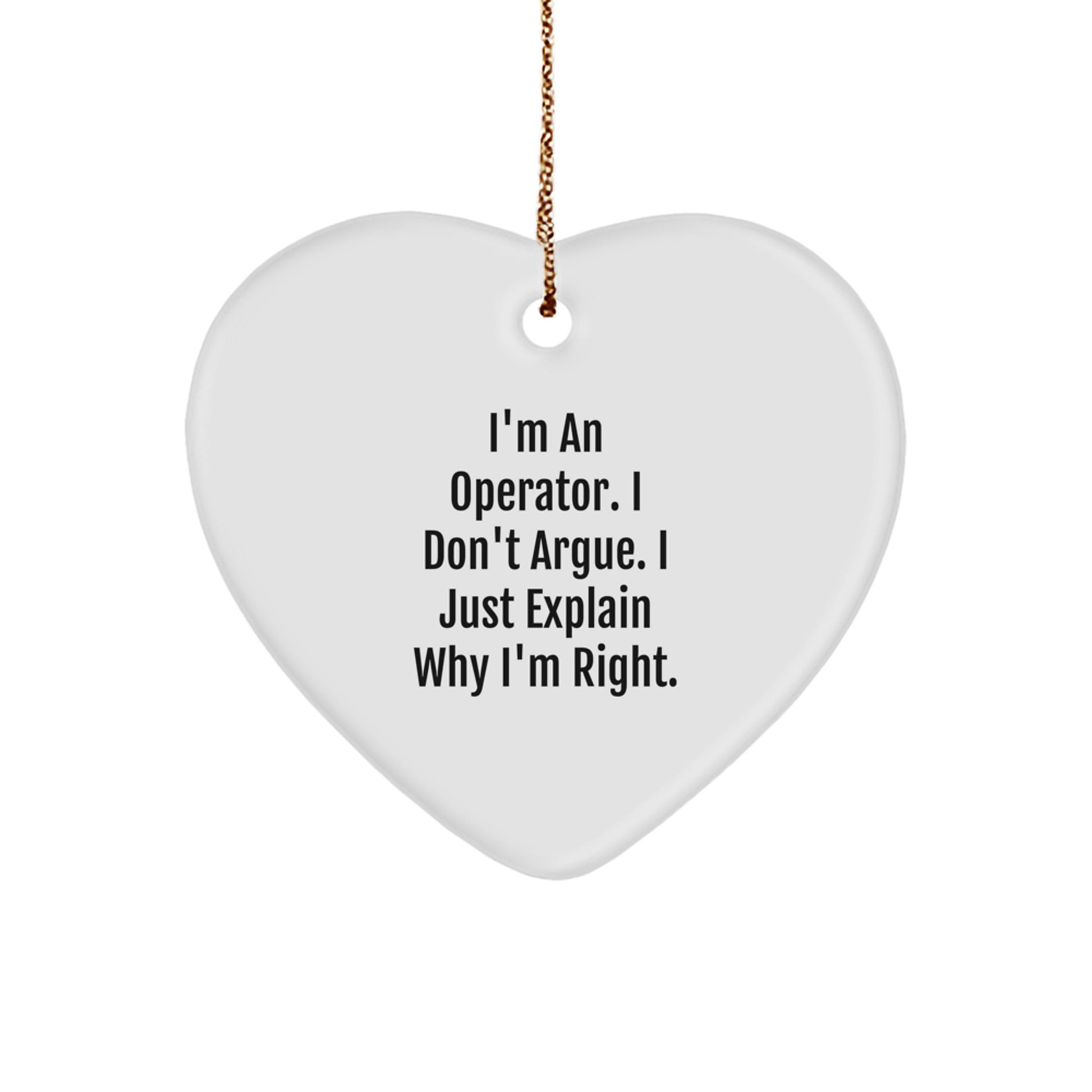 Operator Heart Ornament for Family Treasure Christmas Gift - Image 1