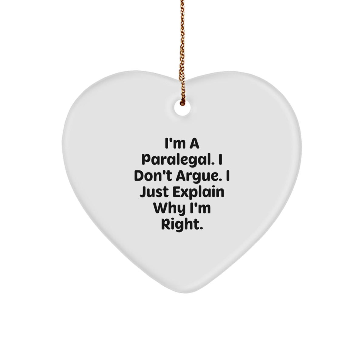 Christmas Gift for Her Paralegal Heart Ornament Present - Image 1