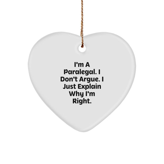 Christmas Gift for Her Paralegal Heart Ornament Present - Image 1