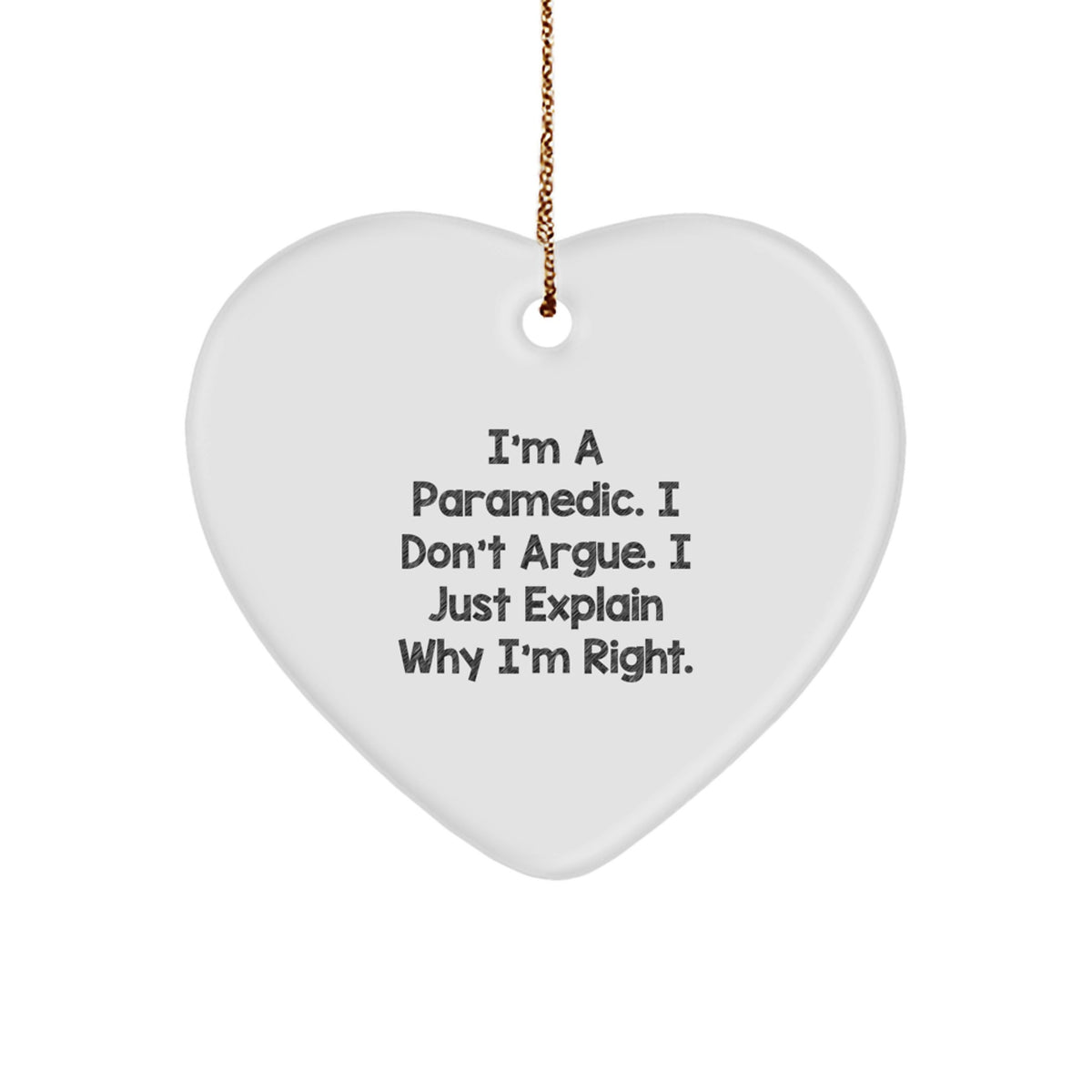 Funny Rescue Worker Heart Ornament Gifts from Men, Women, Coworkers to Rescue Workers on Christmas Unique Gifts - Image 1
