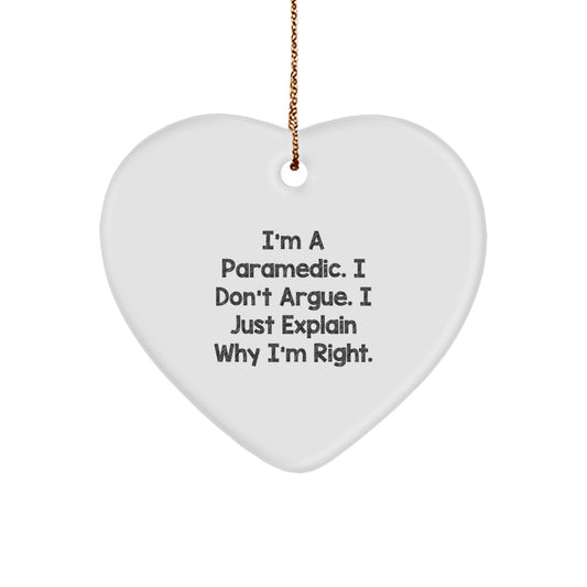 Funny Rescue Worker Heart Ornament Gifts from Men, Women, Coworkers to Rescue Workers on Christmas Unique Gifts - Image 1