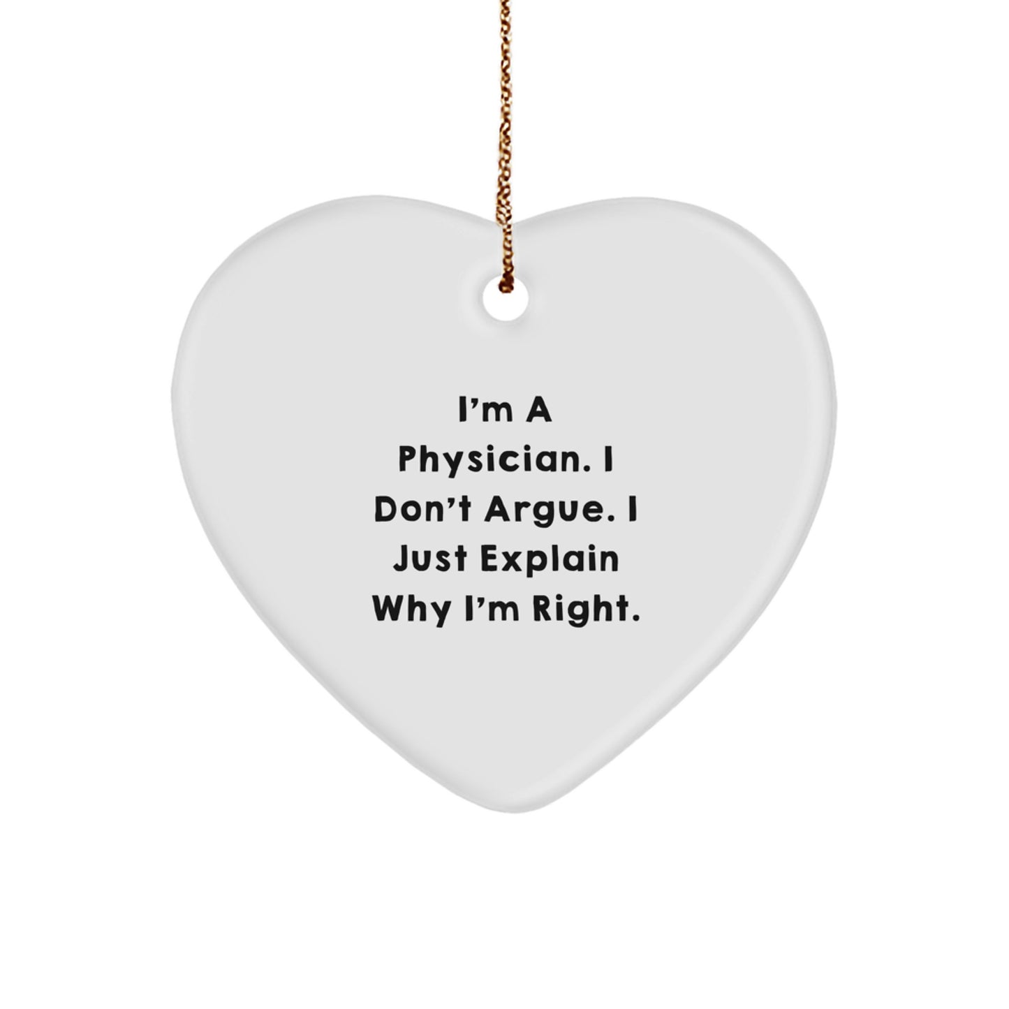 Unique Funny Gifts from Friends for Physician Heart Ornament for Christmas Unique Decorations - Image 1