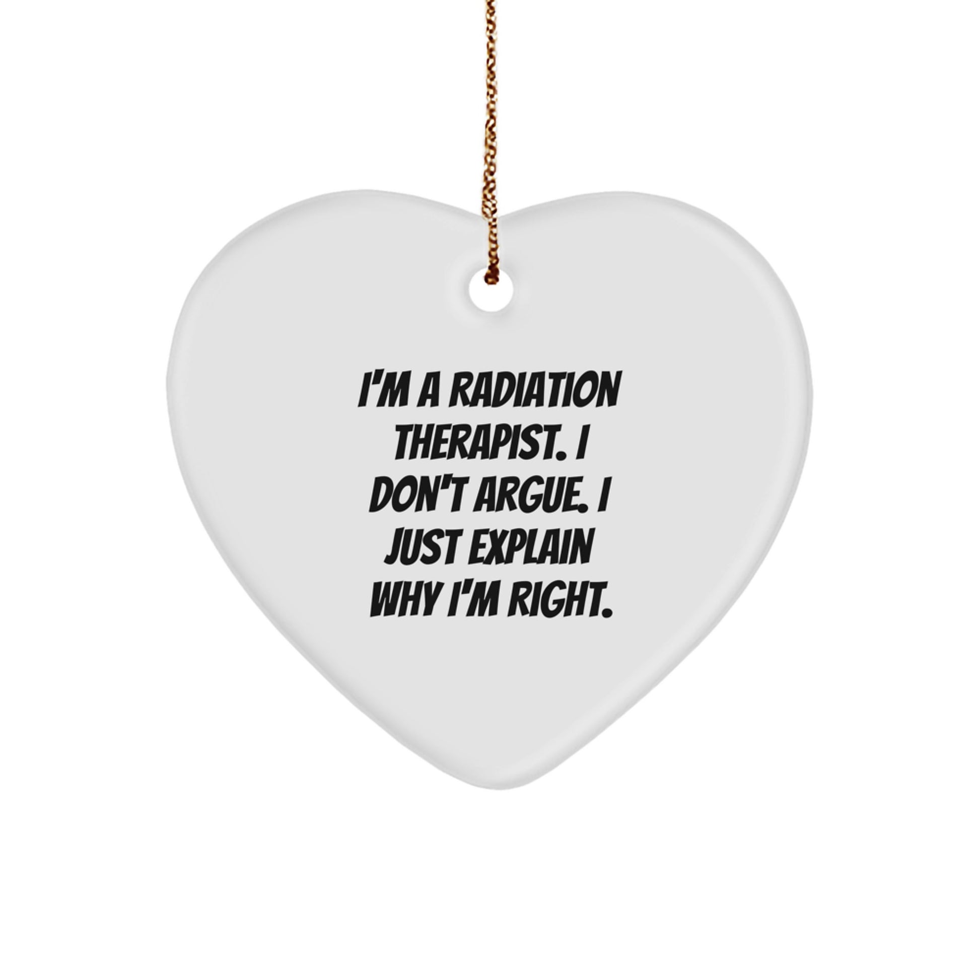 Funny Radiation Therapist Gifts from Friends - Heart Ornament for Radiation Therapist Christmas Unique Gifts for Men Women Coworkers Family - Image 1
