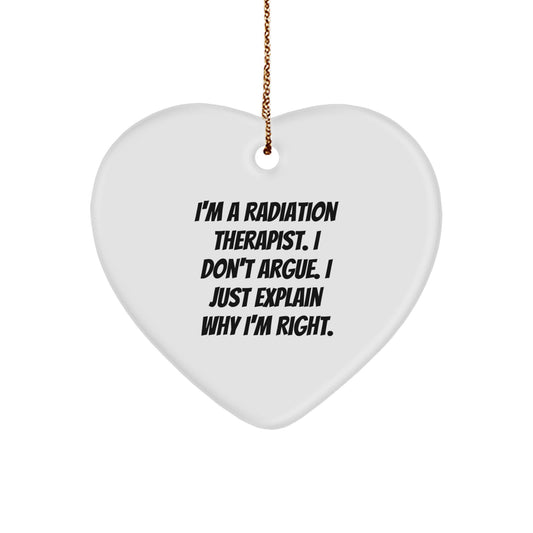Funny Radiation Therapist Gifts from Friends - Heart Ornament for Radiation Therapist Christmas Unique Gifts for Men Women Coworkers Family - Image 1