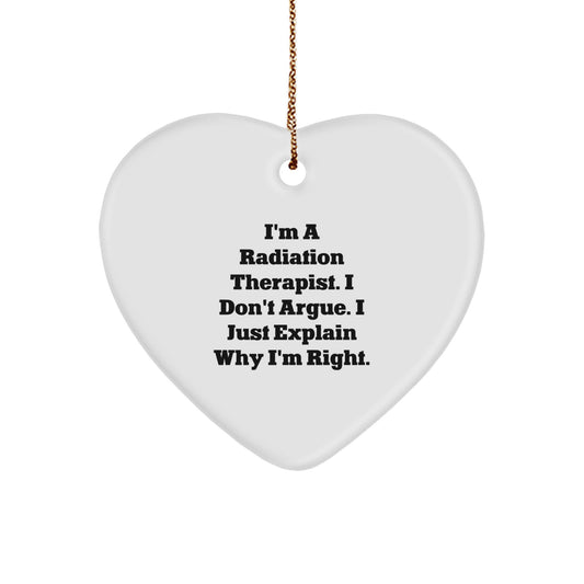 Funny Radiation Therapist Heart Ornament, Gifts from Friends to Radiation Therapist, Radiation Therapist Gifts for Christmas Unique - Image 1