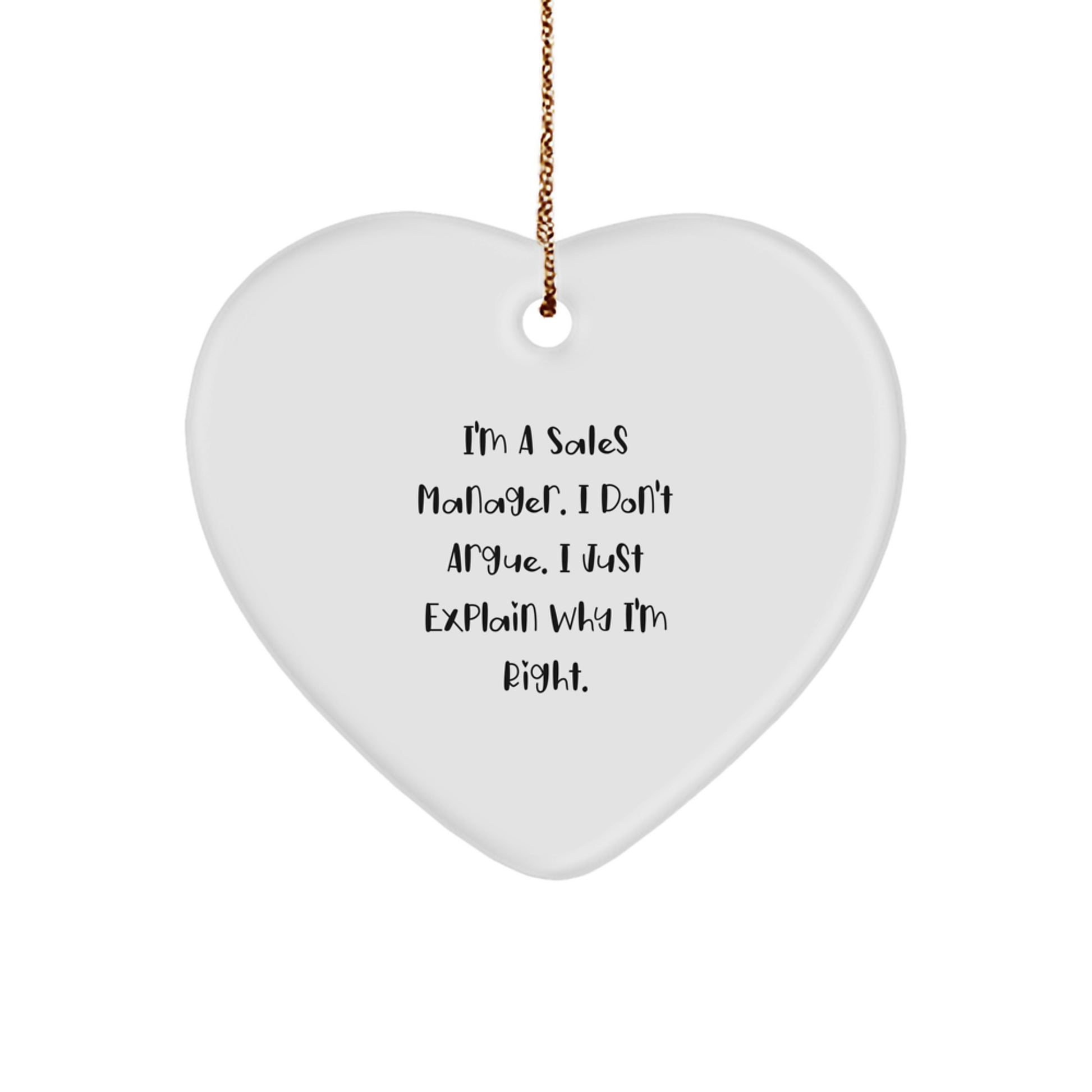 Funny Sales Manager Heart Ornament Gifts from Friends, Colleagues, Family - Christmas Unique Gifts for Sales Manager, Sales Team, Office Decor - Image 1