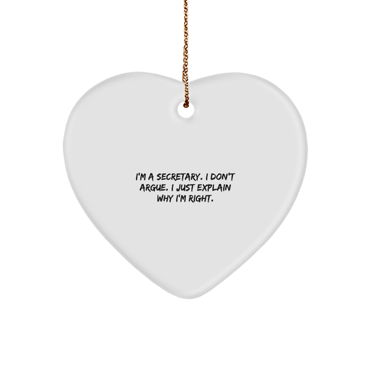 Funny Secretary Gifts from Friends, Heart Ornament for Secretary, Christmas Unique Gifts for Secretary - Image 1