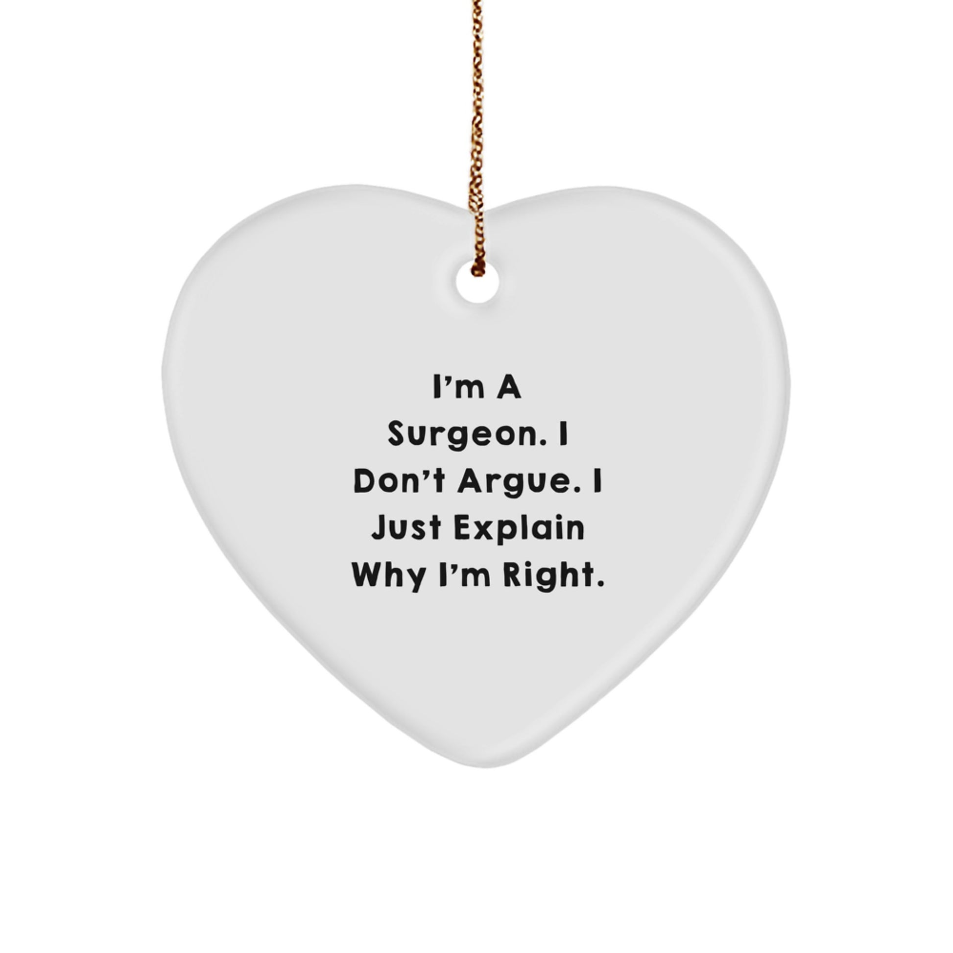 Funny Heart Ornament Gifts from Men for Surgeons, Christmas Unique Gifts for Surgeon Friends, Heart Shaped Ornament for Surgeon Coworkers - Image 1