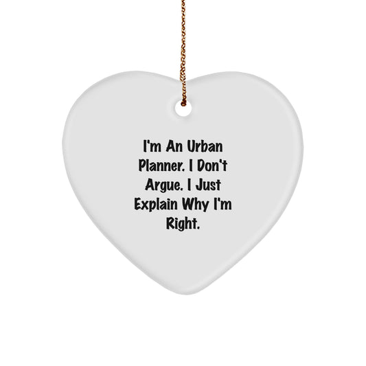 Urban Planner Keepsake Christmas Unique Gift for Him – Heart Ornament - Image 1