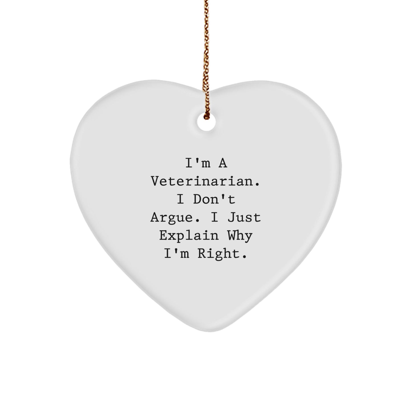 Veterinarian Heart Ornament Funny Quote Gifts from Friends Christmas Unique - Image 1