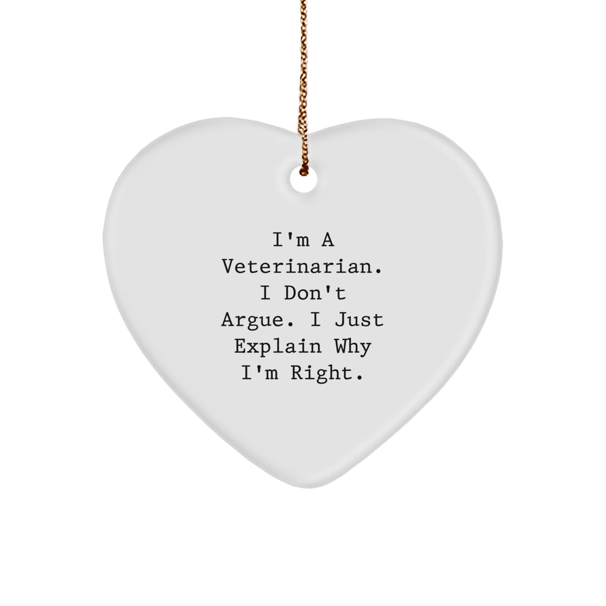 Veterinarian Heart Ornament Funny Quote Gifts from Friends Christmas Unique - Image 1