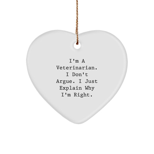 Veterinarian Heart Ornament Funny Quote Gifts from Friends Christmas Unique - Image 1