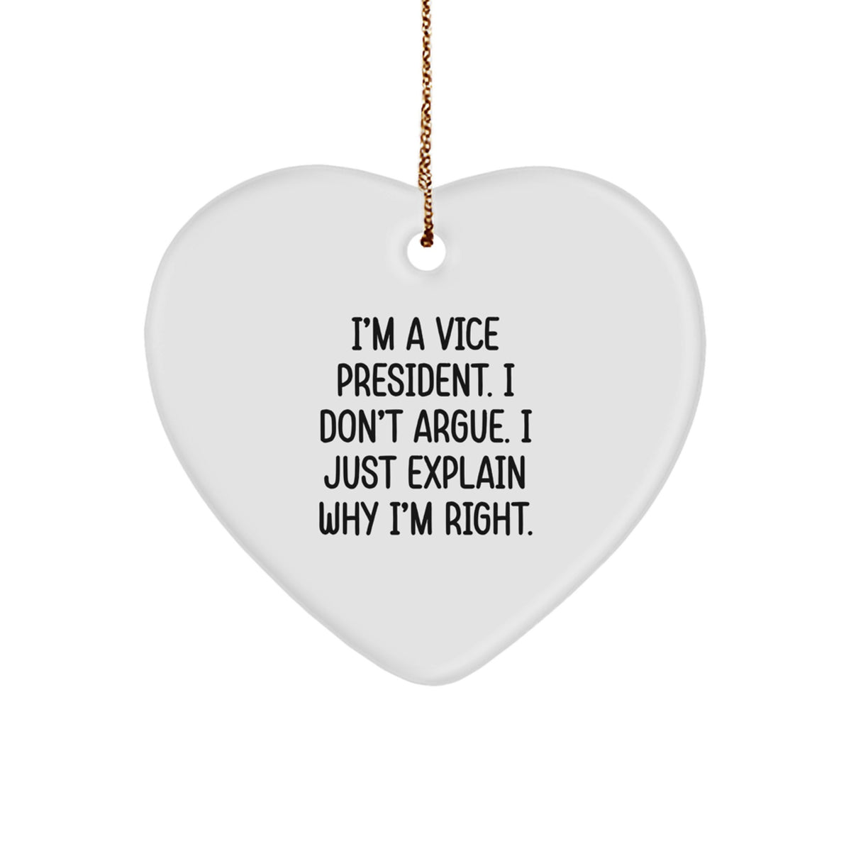 Christmas Unique Gift Vice President Heart Ornament for Her Present - Image 1