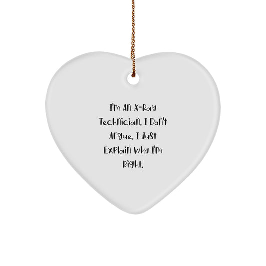 Funny X-Ray Technician Gifts from Men, Heart Ornament with Inspirational Quote, Ideal Gifts for X-Ray Techs at Christmas Time - Image 1
