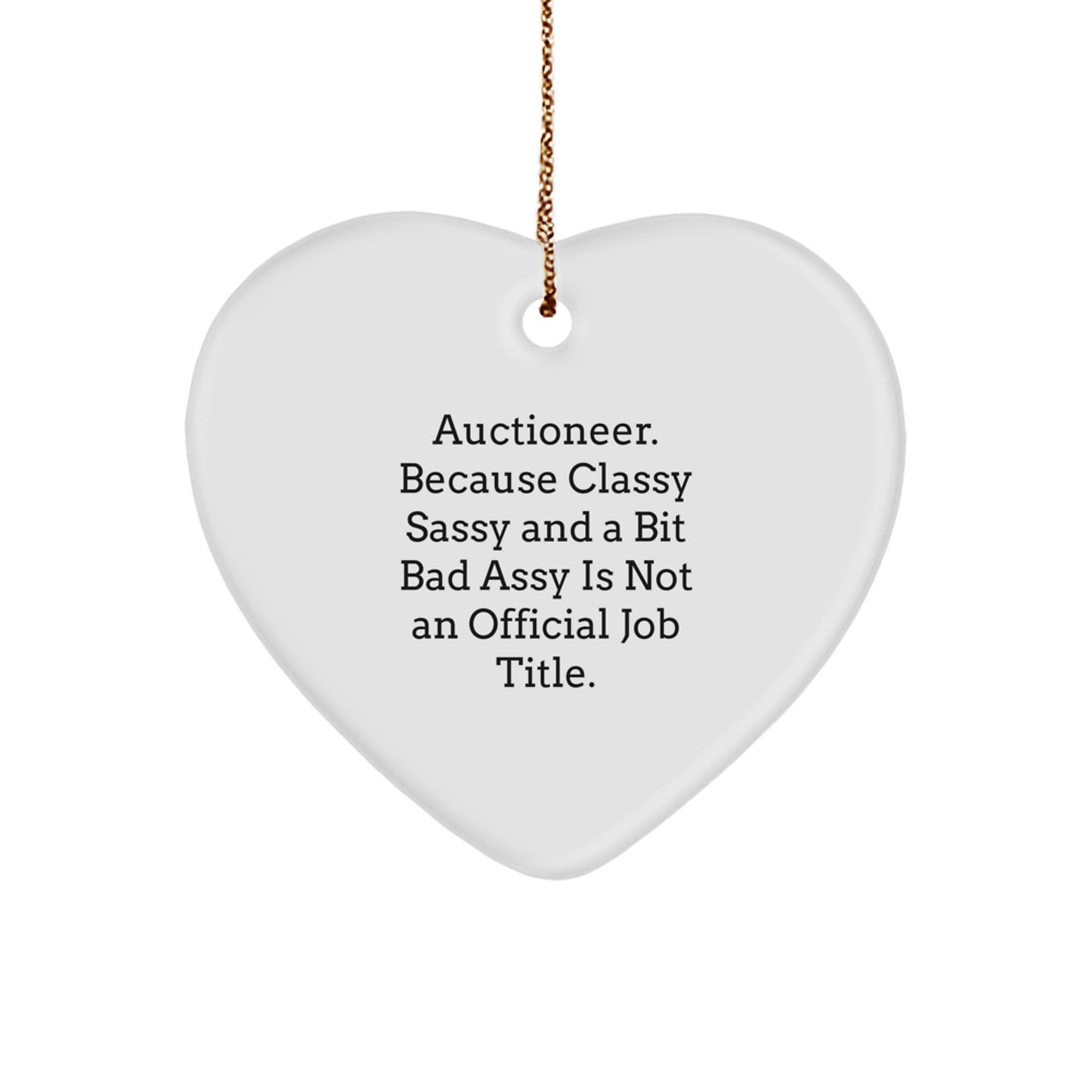 Auctioneer Heart Ornament for Coworkers Idea Christmas Gift - Image 1