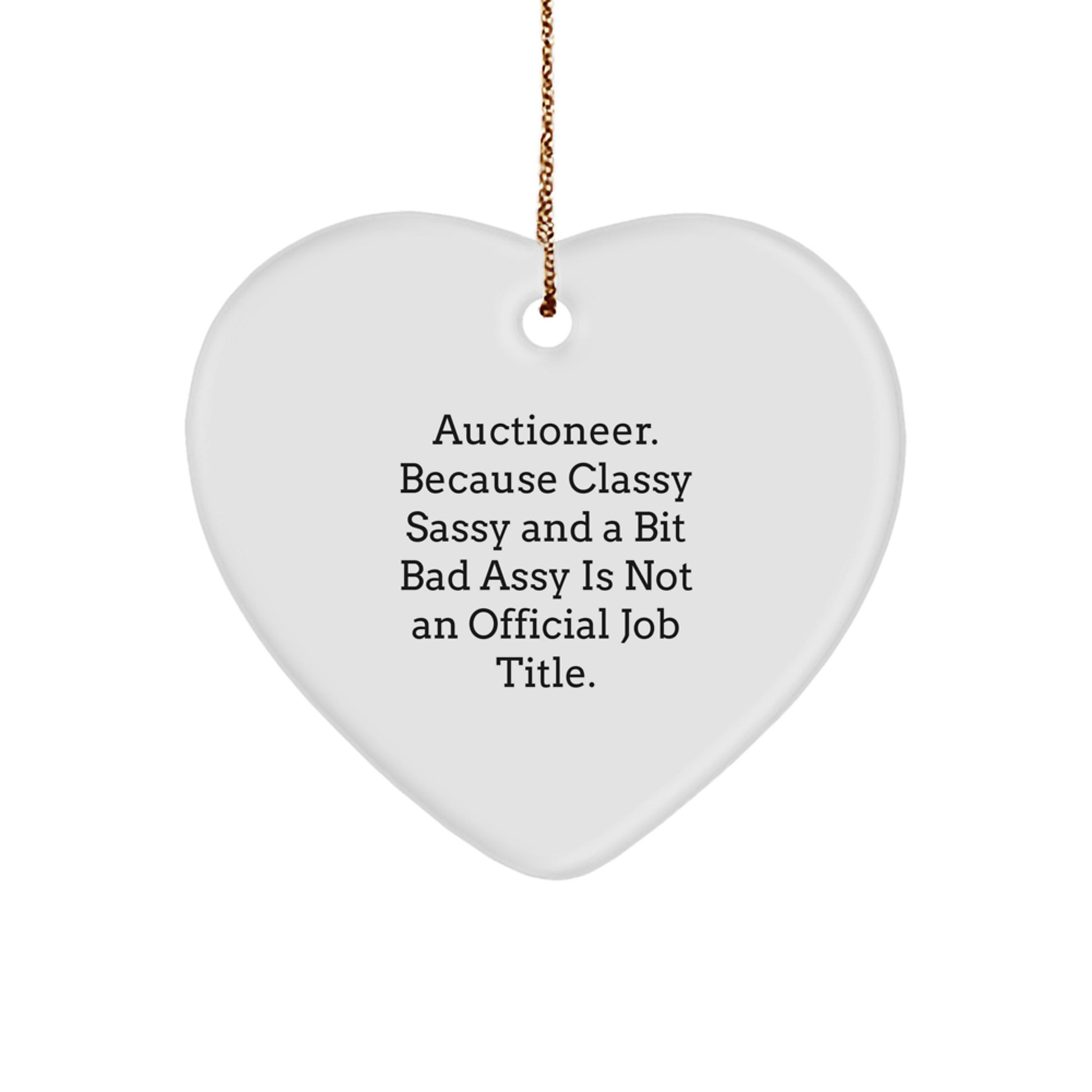 Auctioneer Heart Ornament for Coworkers Idea Christmas Gift - Image 1