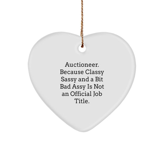 Auctioneer Heart Ornament for Coworkers Idea Christmas Gift - Image 1