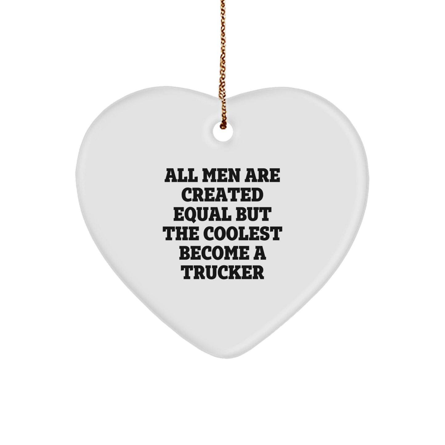 Trucker Heart Ornament Funny Gift for Truckers Christmas Unique Ornaments - Image 1