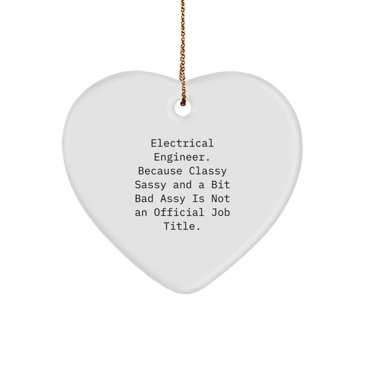 Funny Electrical Engineer Gifts from Friends - Heart Ornament for Electrical Engineers at Christmas - Image 1