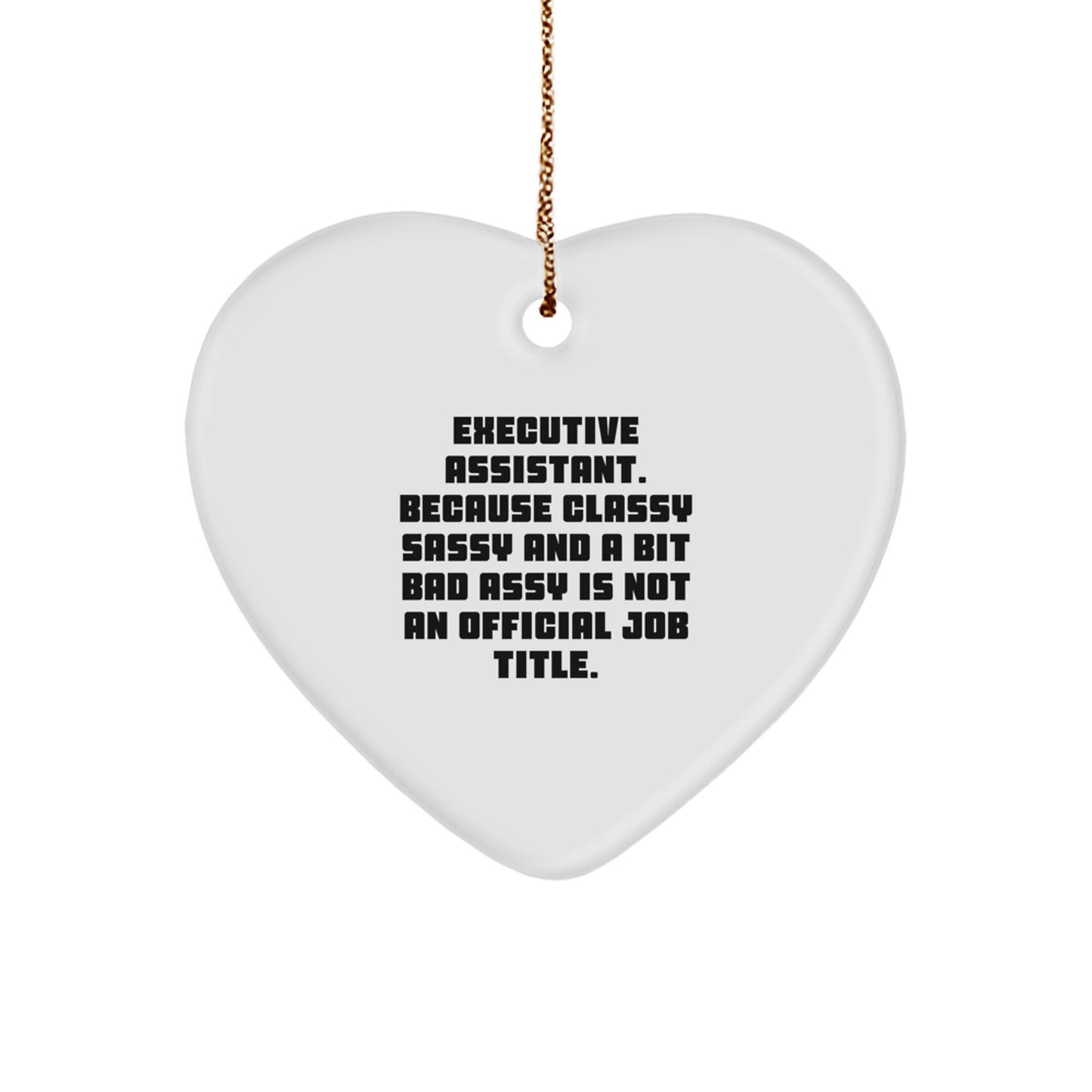 Funny Executive Assistant Gifts for Her from Friends - Heart Ornament Christmas Unique Gifts - Image 1
