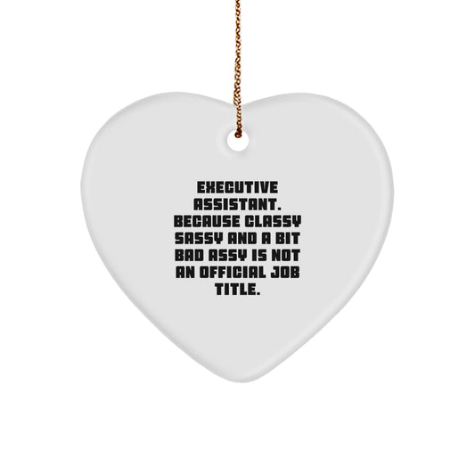 Funny Executive Assistant Gifts for Her from Friends - Heart Ornament Christmas Unique Gifts - Image 1
