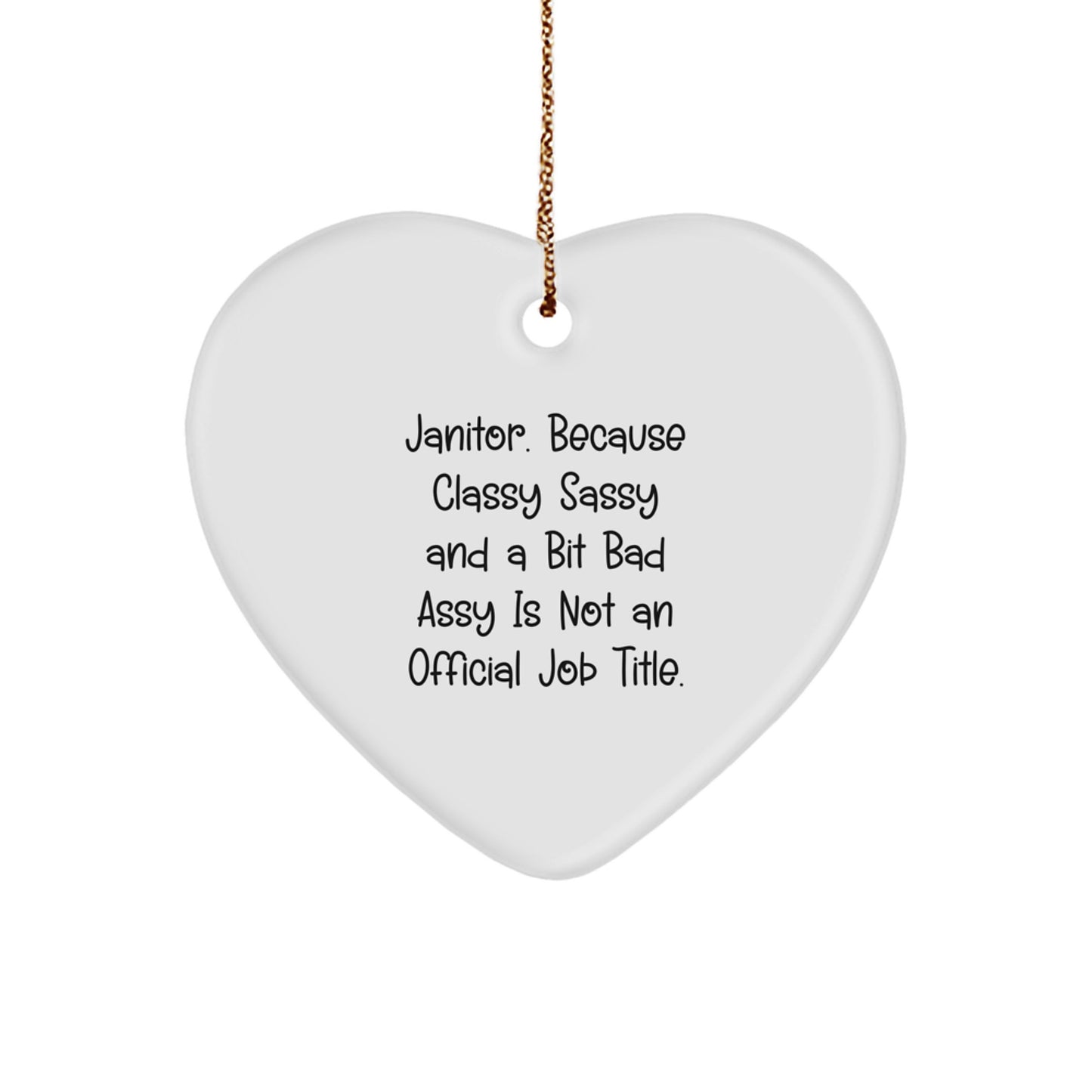 Funny Janitor Heart Ornament Gift for Him - Gifts from Men to Janitors, Perfect for Janitor Friends and Family Christmas Unique Gifts - Image 1
