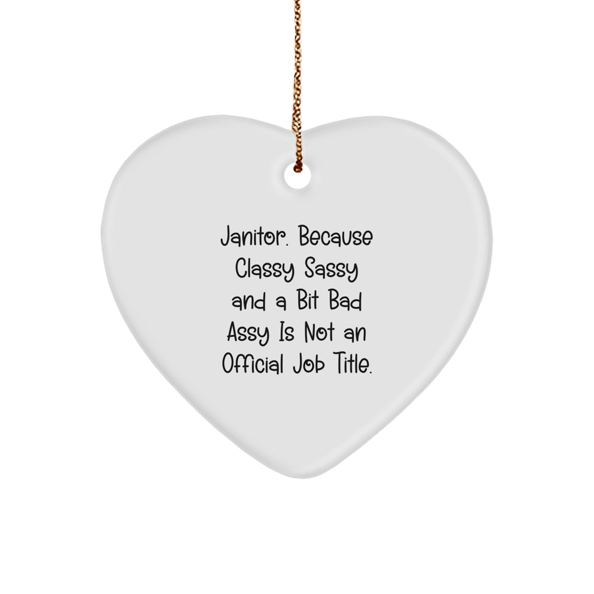 Funny Janitor Heart Ornament Gift for Him - Gifts from Men to Janitors, Perfect for Janitor Friends and Family Christmas Unique Gifts - Image 1
