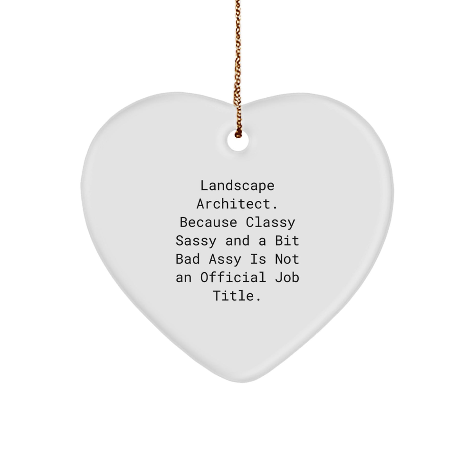 Funny Landscape Architect Heart Ornament Gifts from Friends and Family - A Classy Sassy Bit Fearlessy Title, Christmas Unique Gifts for Landscape Architects - Image 1
