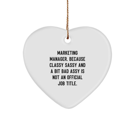 Funny Heart Ornament Gifts for Marketing Managers from Coworkers, Christmas Unique Gifts for Marketing Manager - Image 1