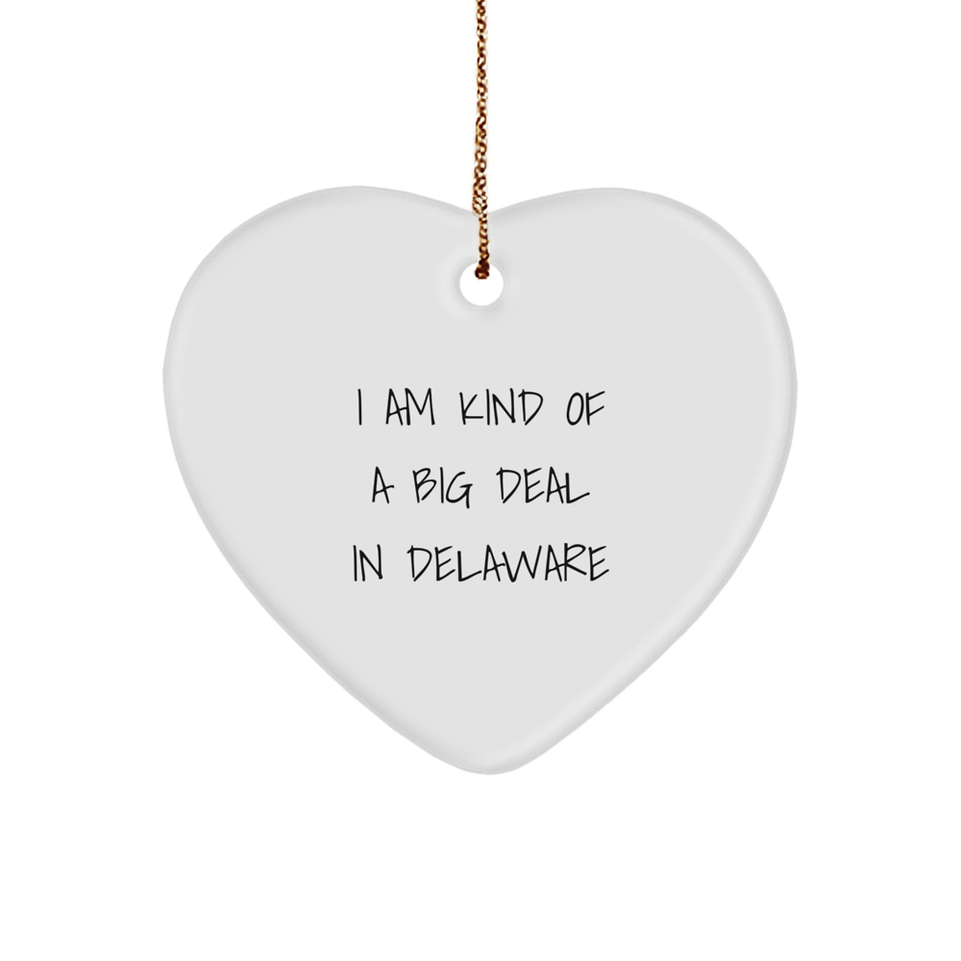 Funny Delaware State Heart Ornament Gifts from Friends and Family to Delaware Men and Women for Christmas - Image 1