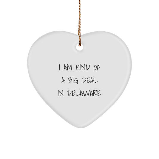 Funny Delaware State Heart Ornament Gifts from Friends and Family to Delaware Men and Women for Christmas - Image 1