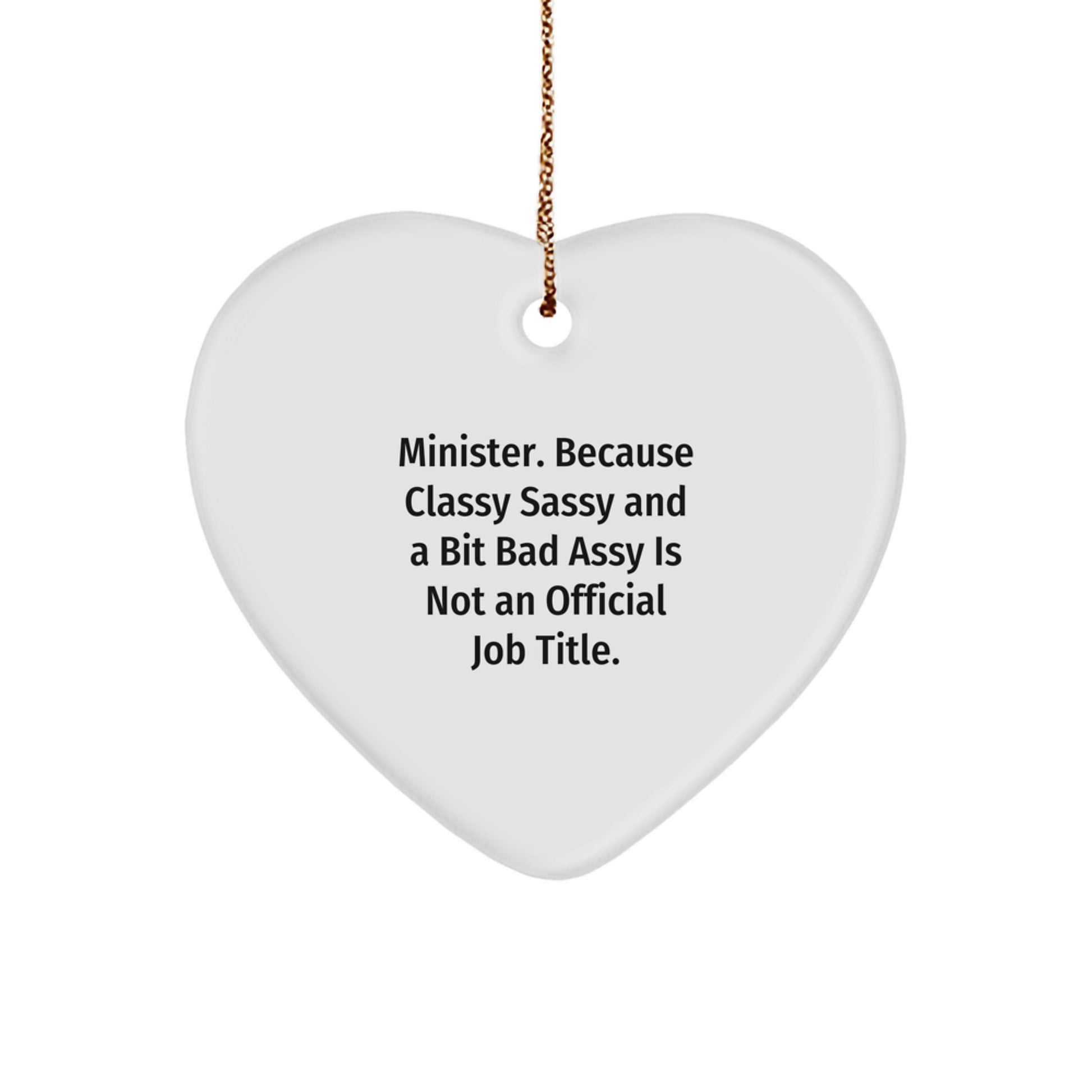 Funny Minister Heart Ornament, Gifts for Ministers from Friends, Unique Christmas Unique Gifts for Pastor - Image 1