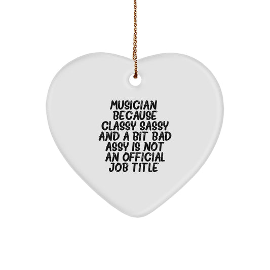 Funny Musician Heart Ornament Gifts from Friends for Musician Christmas Unique - Image 1