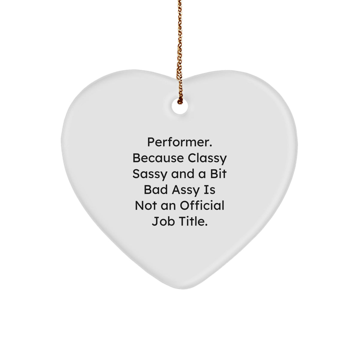 Performer Keepsake Heart Sublimation Christmas Ornament for Him Gift - Image 1