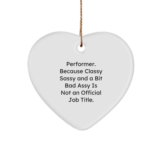Performer Keepsake Heart Sublimation Christmas Ornament for Him Gift - Image 1