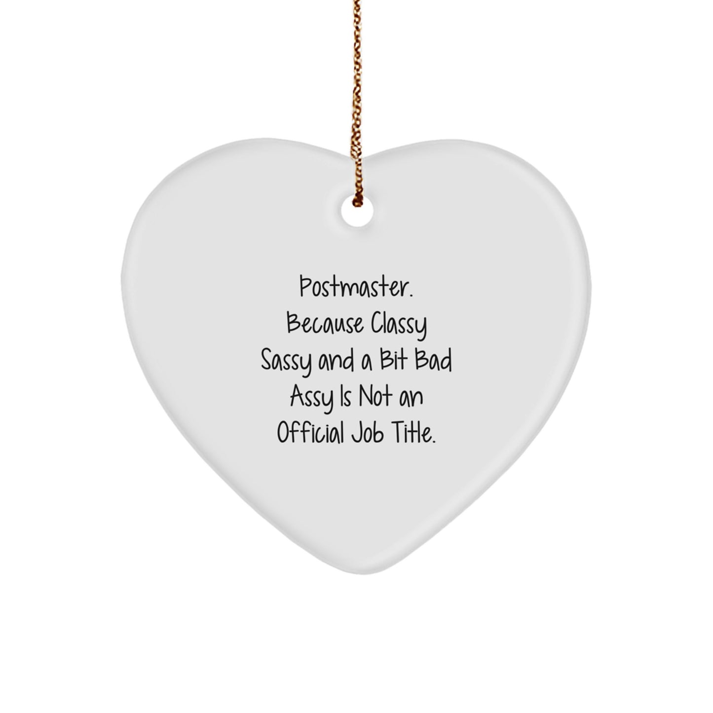 Christmas Ornament Gift for Her Postmaster Heart Keepsake Present - Image 1