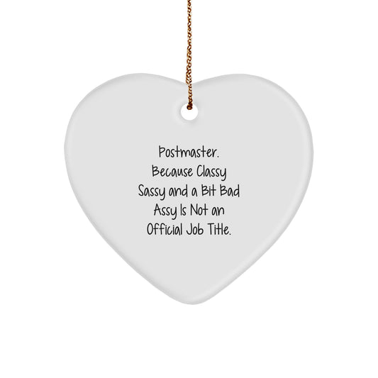 Christmas Ornament Gift for Her Postmaster Heart Keepsake Present - Image 1