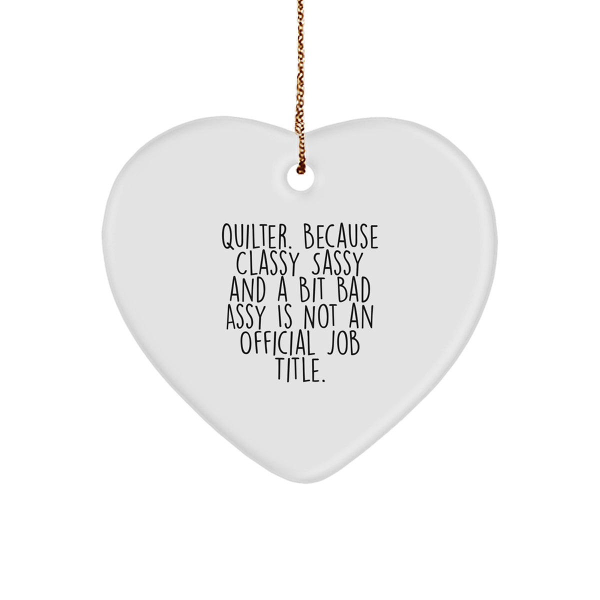 Christmas Gift for Her Quilter Heart Ornament Present Bright Glow - Image 1