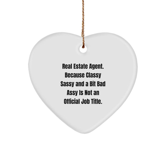 Real Estate Agent Heart Ornament Collectible for Neighbor Christmas Gift - Image 1