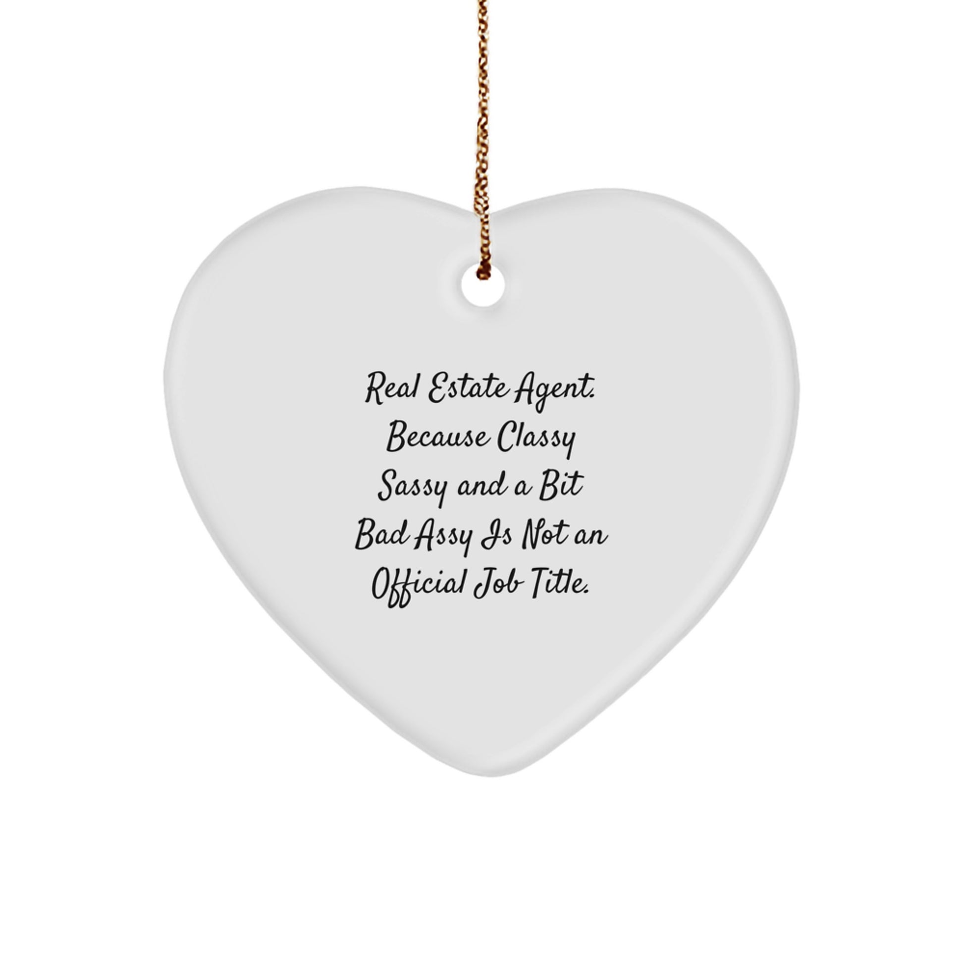 Real Estate Agent Heart Ornament for Him Present Christmas Gift - Image 1