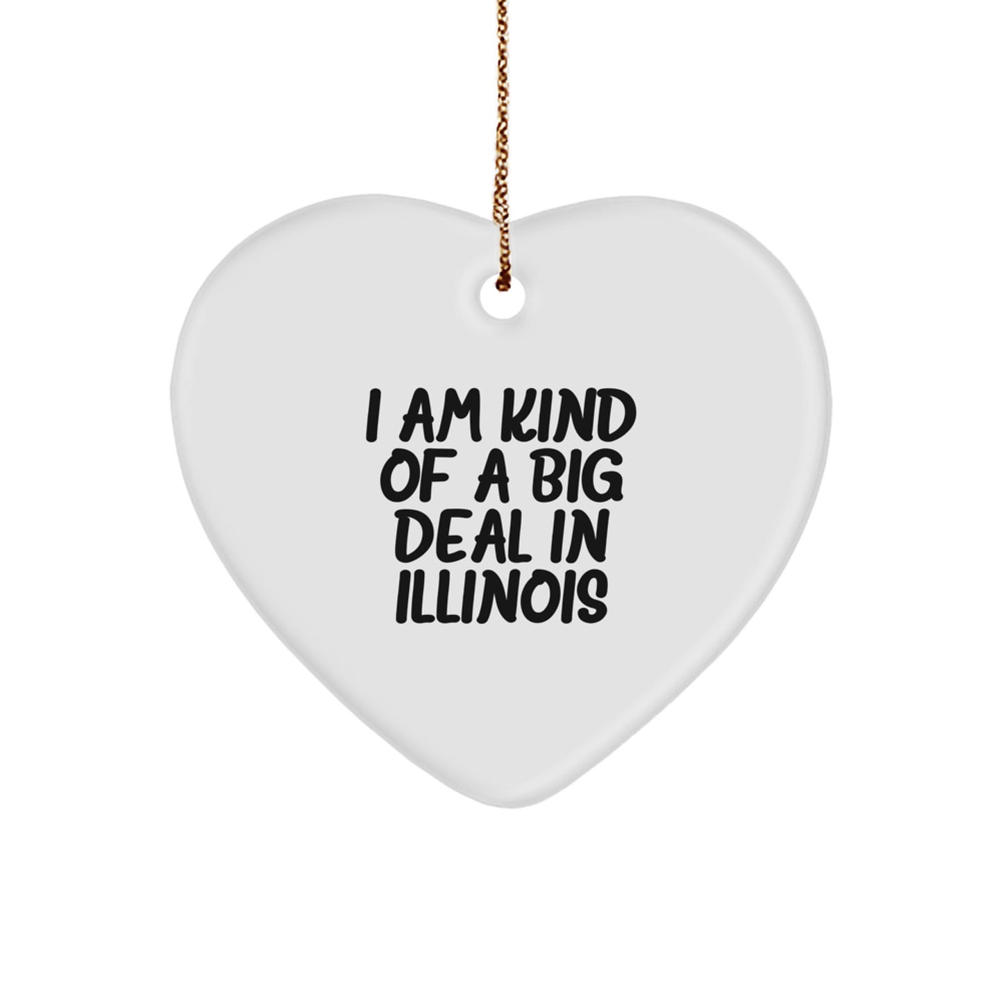 Funny Illinois Heart Ornament Gifts from Friends and Family for Men and Women with Quote I Am Kind Of A Prime Selection In Illinois - Image 1