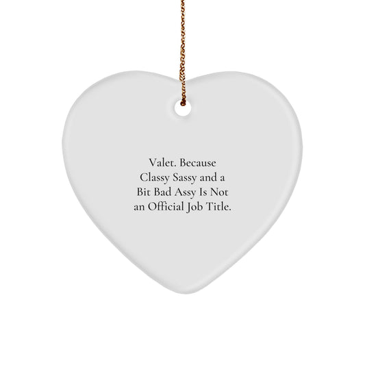 Valet Heart Ornament Novelty Christmas Gift for Friends - Image 1