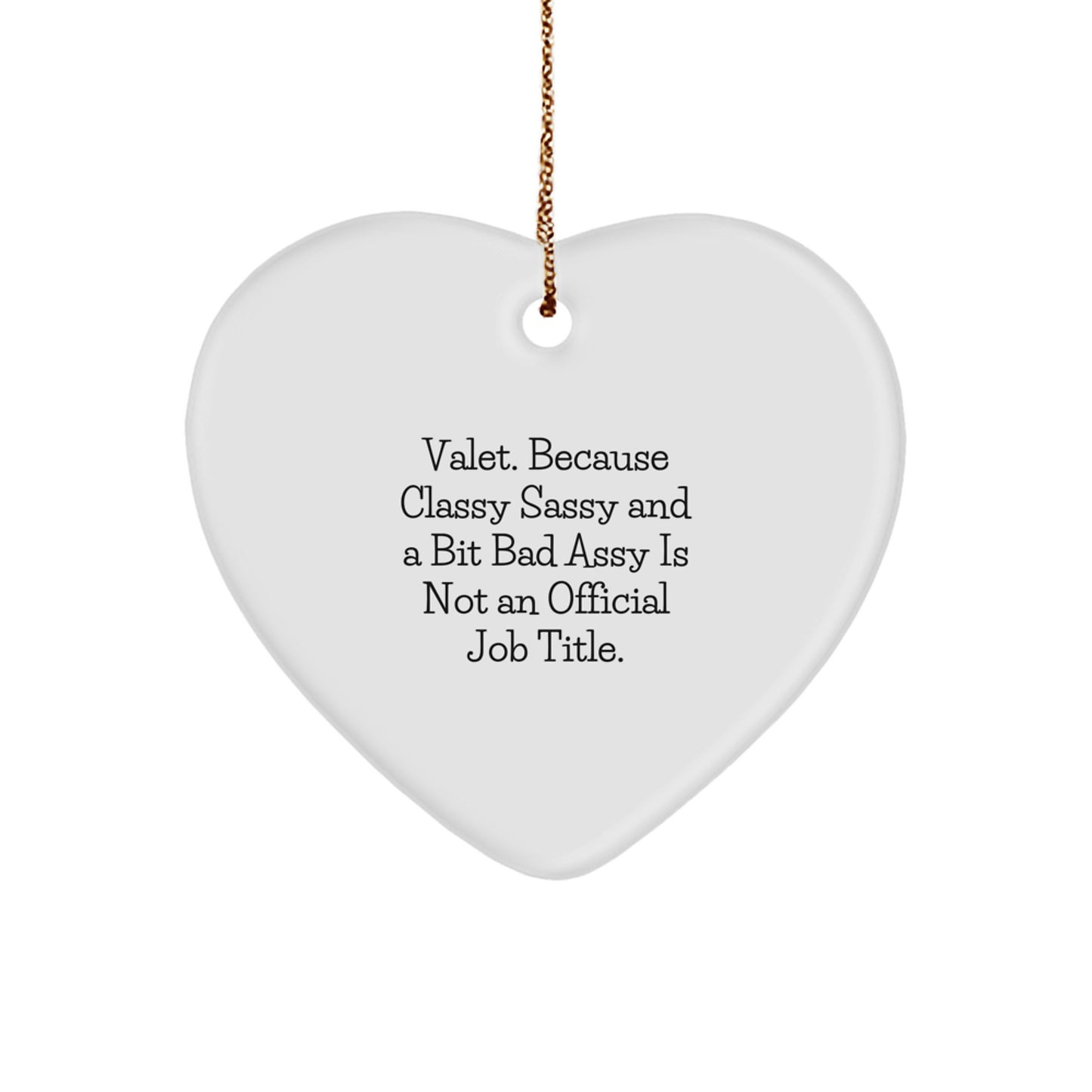 Christmas Gift Heart Ornament for Her – Valet Quote Present - Image 1