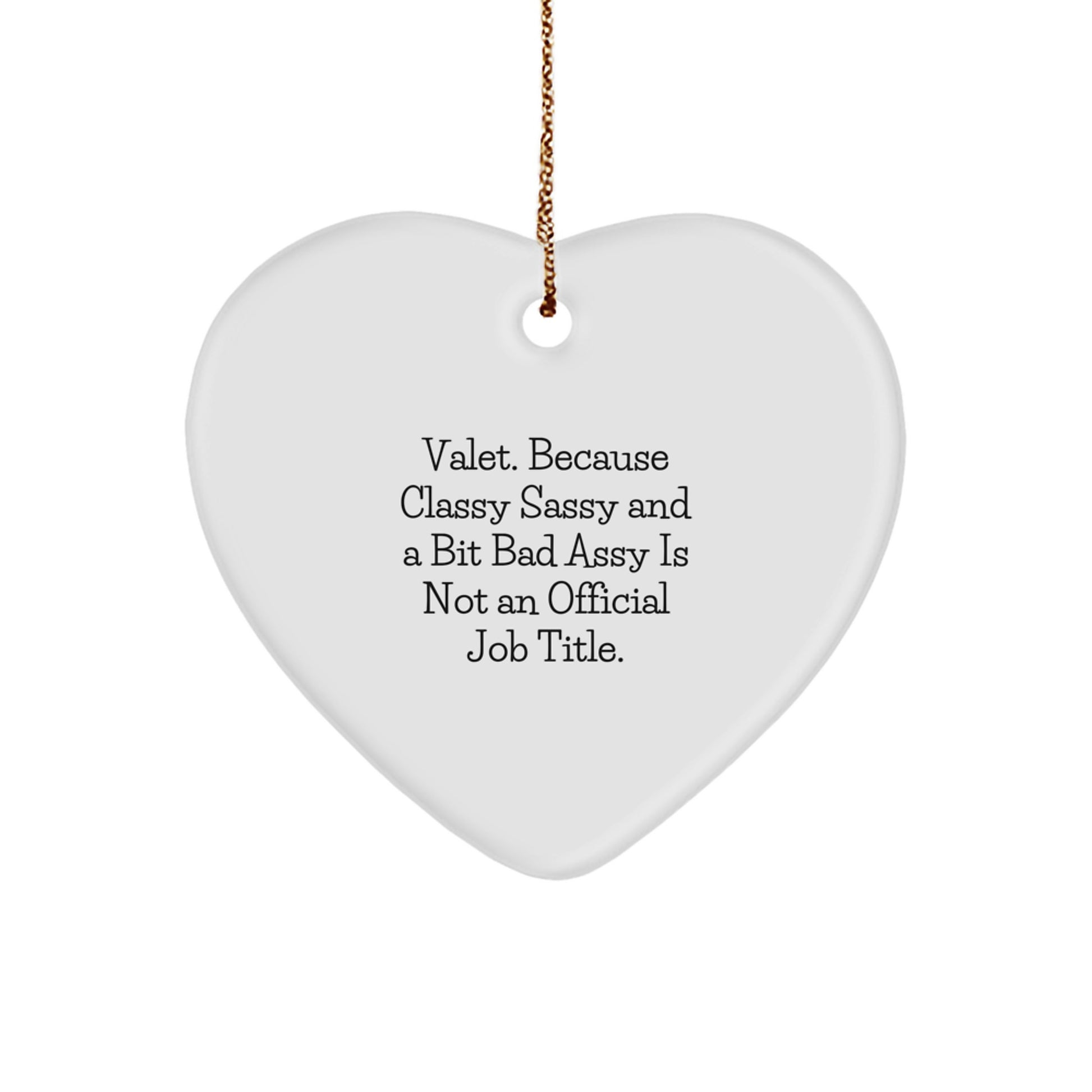 Christmas Gift Heart Ornament for Her – Valet Quote Present - Image 1