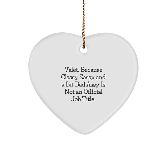 Christmas Gift Heart Ornament for Her – Valet Quote Present - Image 1