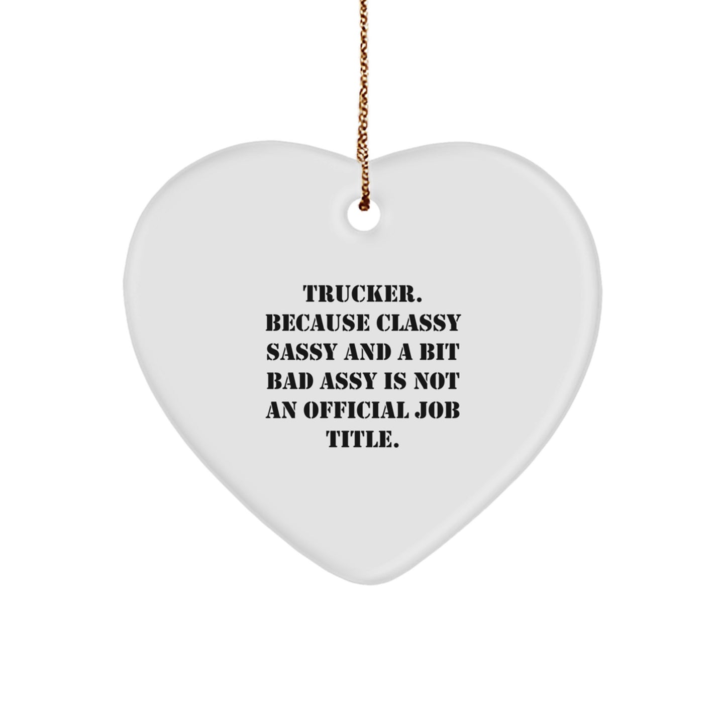 Trucker Favorite Heart Ornament for Kids Christmas Gift - Image 1