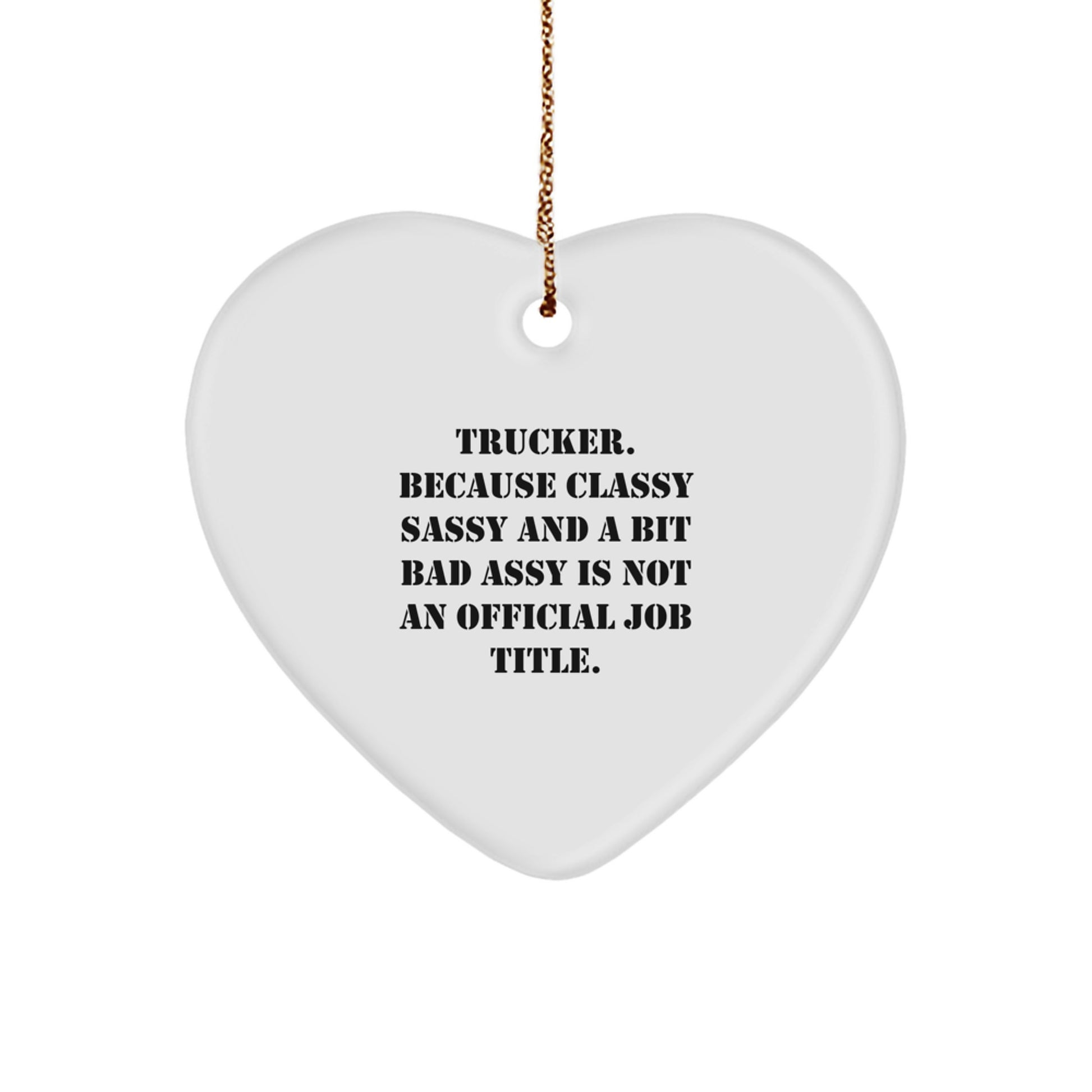 Trucker Favorite Heart Ornament for Kids Christmas Gift - Image 1